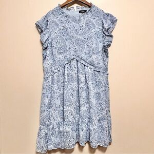 Aqua Blue Paisley Mini Dress